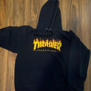 Thrasher Black San Francisco Label Hoodie
